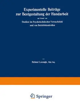 Lossagk |  Experimentelle Beiträge zur Bestgestaltung der Handarbeit | eBook | Sack Fachmedien