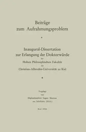 Mertens |  Beiträge zum Aufrahmungsproblem | eBook | Sack Fachmedien