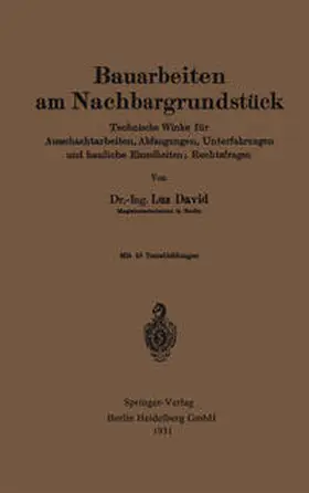 David |  Bauarbeiten am Nachbargrundstück | eBook | Sack Fachmedien