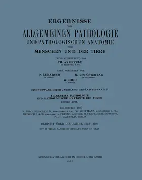 Axenfeld / Birch-Hirschfeld / Hoffmann |  Ergebnisse der Allgemeinen Pathologie und Pathologischen Anatomie des Menschen und der Tiere | Buch |  Sack Fachmedien