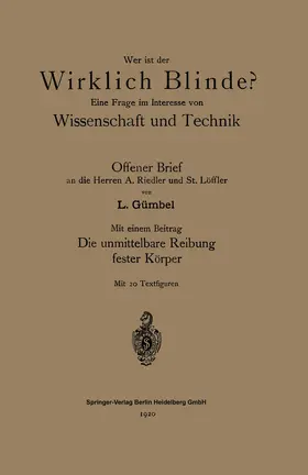 Gümbel | Wer ist der wirklich Blinde? | Buch | 978-3-662-31757-0 | www.sack.de