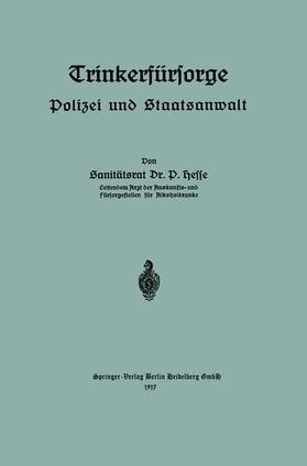 Hesse | Trinkerfürsorge | Buch | 978-3-662-31828-7 | sack.de