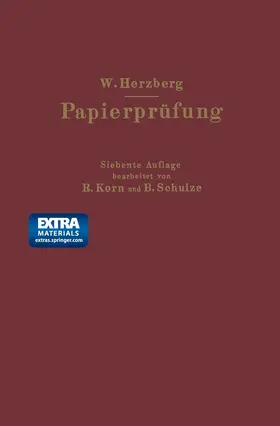 Herzberg / Schulze | Papierprüfung | Buch | 978-3-662-31933-8 | www.sack.de