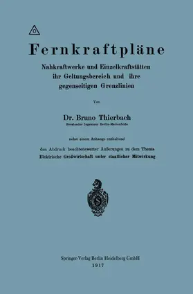 Thierbach | Fernkraftpläne | Buch | 978-3-662-32175-1 | www.sack.de