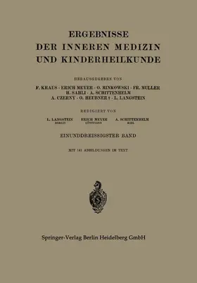 Langstein / Schittenhelm / Meyer |  Ergebnisse der Inneren Medizin und Kinderheilkunde | Buch |  Sack Fachmedien