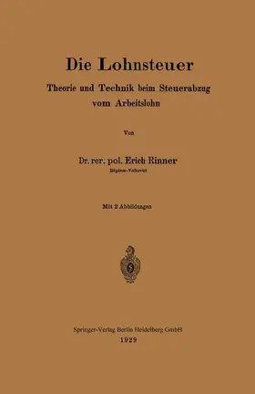 Rinner | Die Lohnsteuer | Buch | 978-3-662-32357-1 | www.sack.de