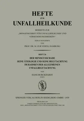 Burckhardt |  Der Meniscusschade | Buch |  Sack Fachmedien