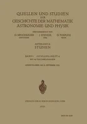 Neugebauer / Stenzel / Toeplitz |  Quellen und Studien zur Geschichte der Mathematik Astronomie und Physik | eBook | Sack Fachmedien