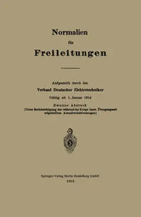 Elektrotechniker |  Normalien für Freileitungen | eBook | Sack Fachmedien