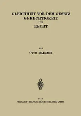 Mainzer |  Gleichheit vor dem Gesetz Gerechtigkeit und Recht | eBook | Sack Fachmedien
