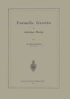 Pernice |  Formelle Gesetze im römischen Rechte | eBook | Sack Fachmedien