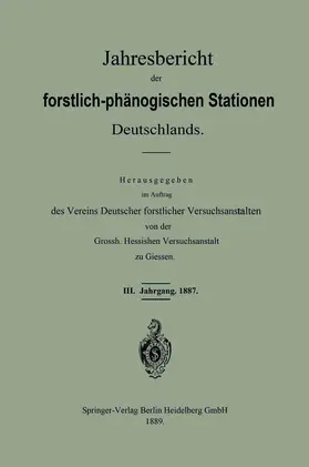Jahresbericht der forstlich-phänologischen Stationen Deutschlands | Buch | 978-3-662-33532-1 | www.sack.de