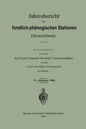 Jahresbericht der forstlich - phänologischen Stationen Deutschlands | Buch | 978-3-662-33533-8 | www.sack.de
