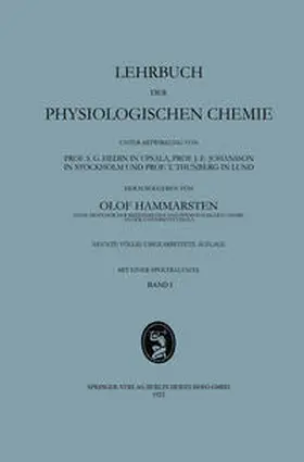 Hammarsten |  Lehrbuch der Physiologischen Chemie | eBook | Sack Fachmedien