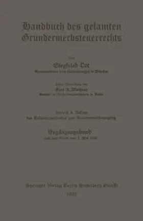 Ott / Meissner |  Handbuch des gesamten Grunderwerbsteuerrechts | eBook | Sack Fachmedien