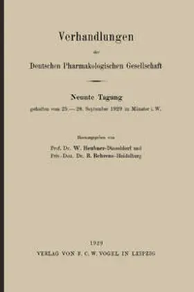 Heubner / Behrens |  Verhandlungen der Deutschen Pharmakologischen Gesellschaft | eBook | Sack Fachmedien