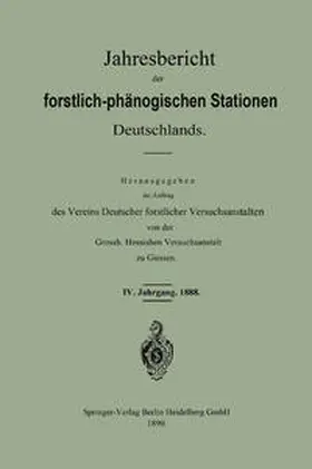  Jahresbericht der forstlich - phänologischen Stationen Deutschlands | eBook | Sack Fachmedien
