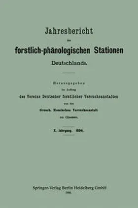  Jahresbericht der forstlich-phänologischen Stationen Deutschlands | eBook | Sack Fachmedien