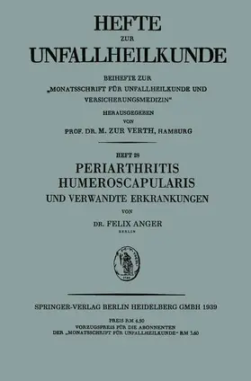 Anger |  Periarthritis Humeroscapularis und Verwandte Erkrankungen | Buch |  Sack Fachmedien