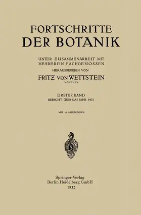 v. Wettstein |  Fortschritte der Botanik | Buch |  Sack Fachmedien