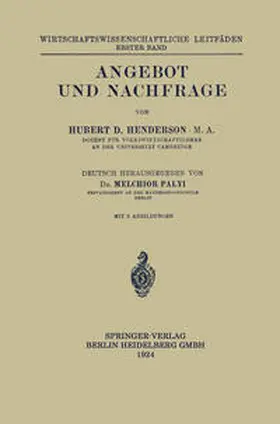 Henderson / Palyi |  Angebot und Nachfrage | eBook | Sack Fachmedien