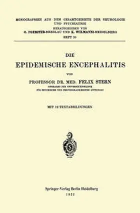 Stern |  Die Epidemische Encephalitis | eBook | Sack Fachmedien
