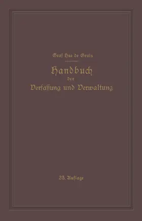 Hue de Grais / Hoche / Peters |  Handbuch der Verfassung und Verwaltung in Preussen und dem Deutschen Reiche | Buch |  Sack Fachmedien