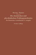Hanner / Herzog |  Die chemischen und physikalischen Prüfungsmethoden des Deutschen Arzneibuches 5. Ausgabe | Buch |  Sack Fachmedien