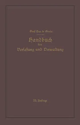 Hue De Grais / Hue de Grais / Peters |  Handbuch der Verfassung und Verwaltung in Preussen und dem Deutschen Reiche | eBook | Sack Fachmedien