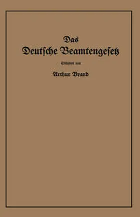 Brand |  Das Deutsche Beamtengesetz (DBG) | eBook | Sack Fachmedien