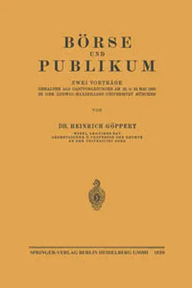 Göppert |  Börse und Publikum | eBook | Sack Fachmedien