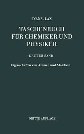 D'Ans / Lax / Schäfer | Eigenschaften von Atomen und Molekeln | E-Book | www.sack.de
