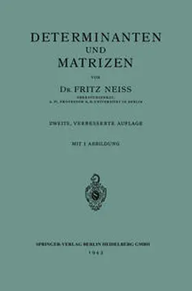 Neiss |  Determinanten und Matrizen | eBook | Sack Fachmedien