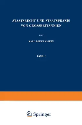 Loewenstein |  Staatsrecht und Staatspraxis von Grossbritannien | Buch |  Sack Fachmedien