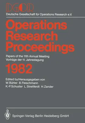 Bühler |  Operations Research Proceedings 1982 | Buch |  Sack Fachmedien