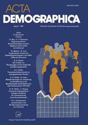 Buttler / Schmitt-Rink / Hoffmann-Nowotny |  Acta Demographica | Buch |  Sack Fachmedien