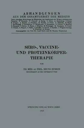 Busson |  Sero-, Vaccine- und Proteinkörper-Therapie | Buch |  Sack Fachmedien