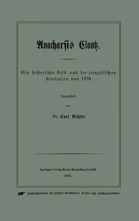 Richter | Anacharsis Clootz | Buch | 978-3-662-38644-6 | www.sack.de