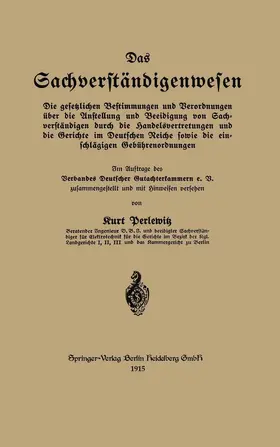 Perlewitz |  Das Sachverständigenwesen | Buch |  Sack Fachmedien