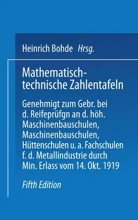 Bohde / Freyberg / Geusen |  Mathematisch-technische Zahlentafeln | Buch |  Sack Fachmedien