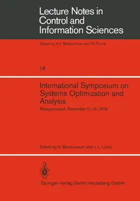 Bensoussan / LABORIA / Lions |  International Symposium on Systems Optimization and Analysis | Buch |  Sack Fachmedien