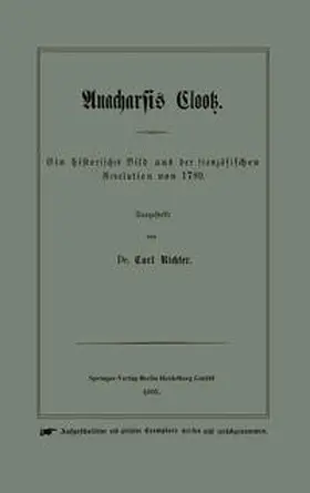 Richter |  Anacharsis Clootz | eBook | Sack Fachmedien
