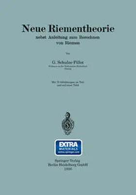 Schulze-Pillot-Ziemen |  Neue Riementheorie | eBook | Sack Fachmedien