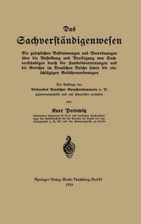 Perlewitz |  Das Sachverständigenwesen | eBook | Sack Fachmedien