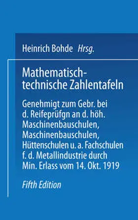 Bohde / Freyberg / Geusen |  Mathematisch-technische Zahlentafeln | eBook | Sack Fachmedien