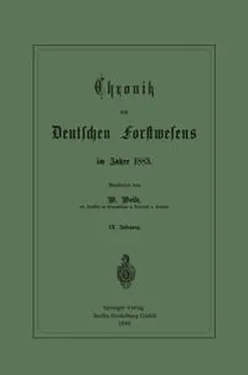 Weise |  Chronik des Deutschen Forstwesens im Jahre 1883 | eBook | Sack Fachmedien