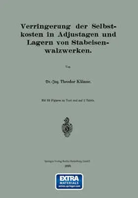 Klönne |  Verringerung der Selbstkosten in Adjustagen und Lagern von Stabeisenwalzwerken | eBook | Sack Fachmedien