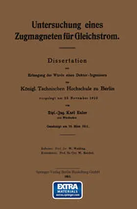 Euler |  Untersuchung eines Zugmagneten für Gleichstrom | eBook | Sack Fachmedien