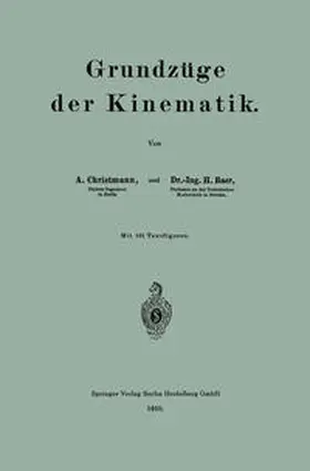 Christmann / Baer |  Grundzüge der Kinematik | eBook | Sack Fachmedien