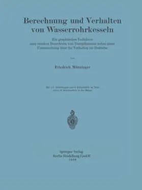 Münzinger | Berechnung und Verhalten von Wasserrohrkesseln | E-Book | www.sack.de